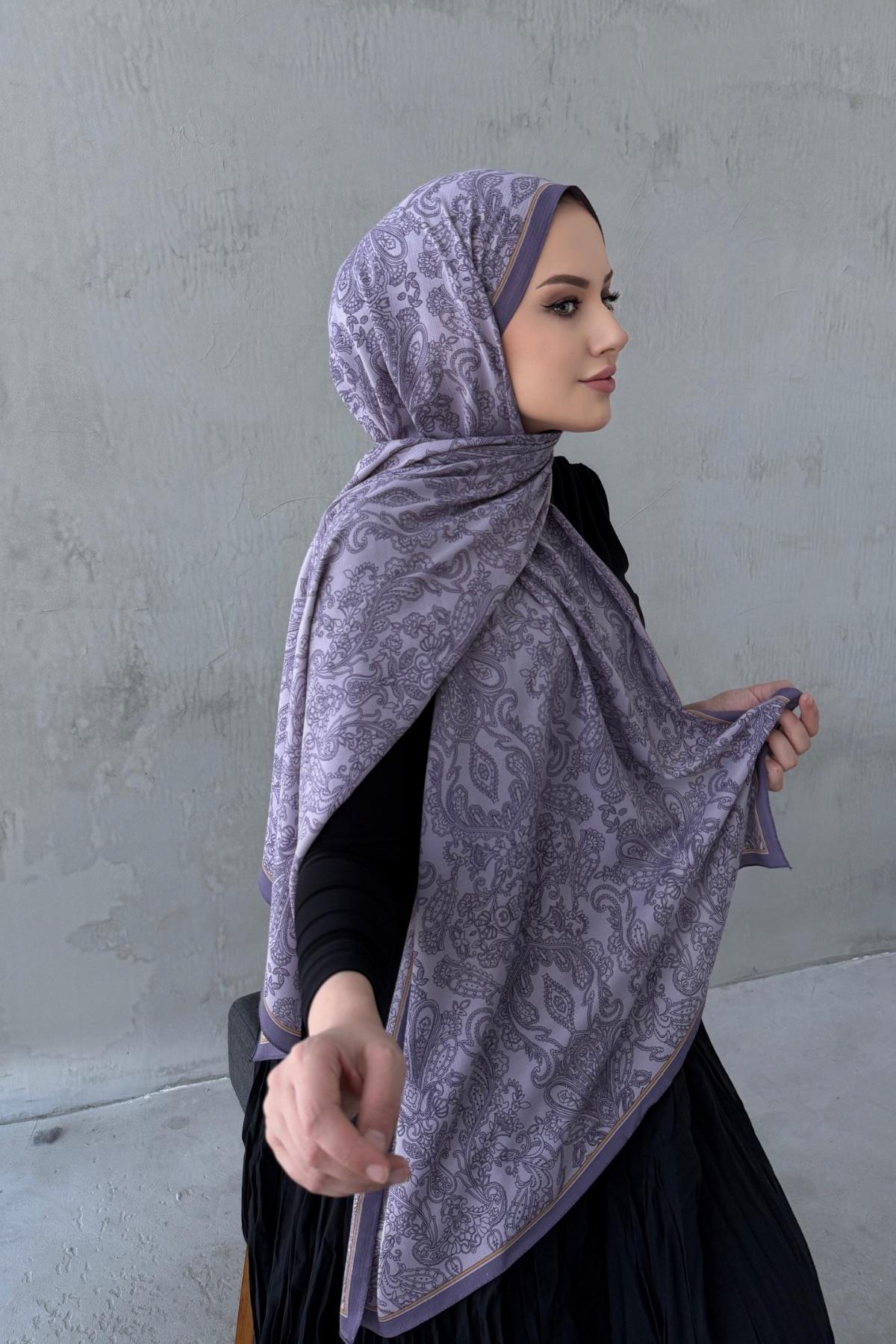 Lila Meyra Modal Krinkıl Şal