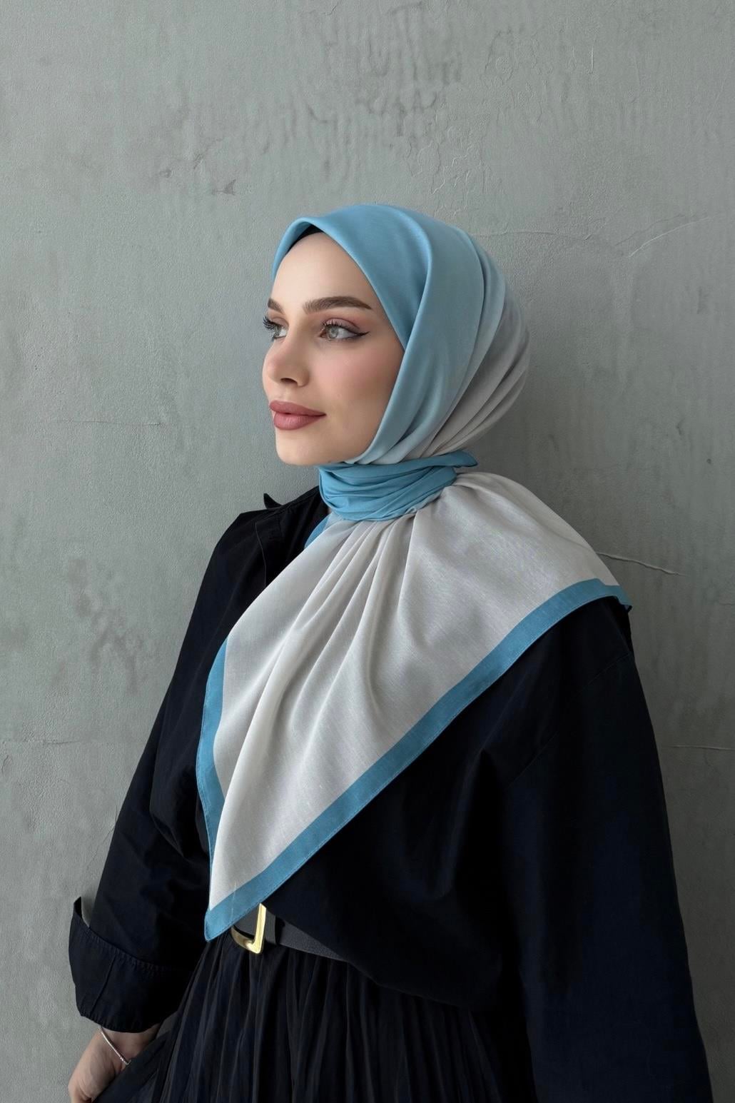 Mavi Degrade Modal İpek Eşarp