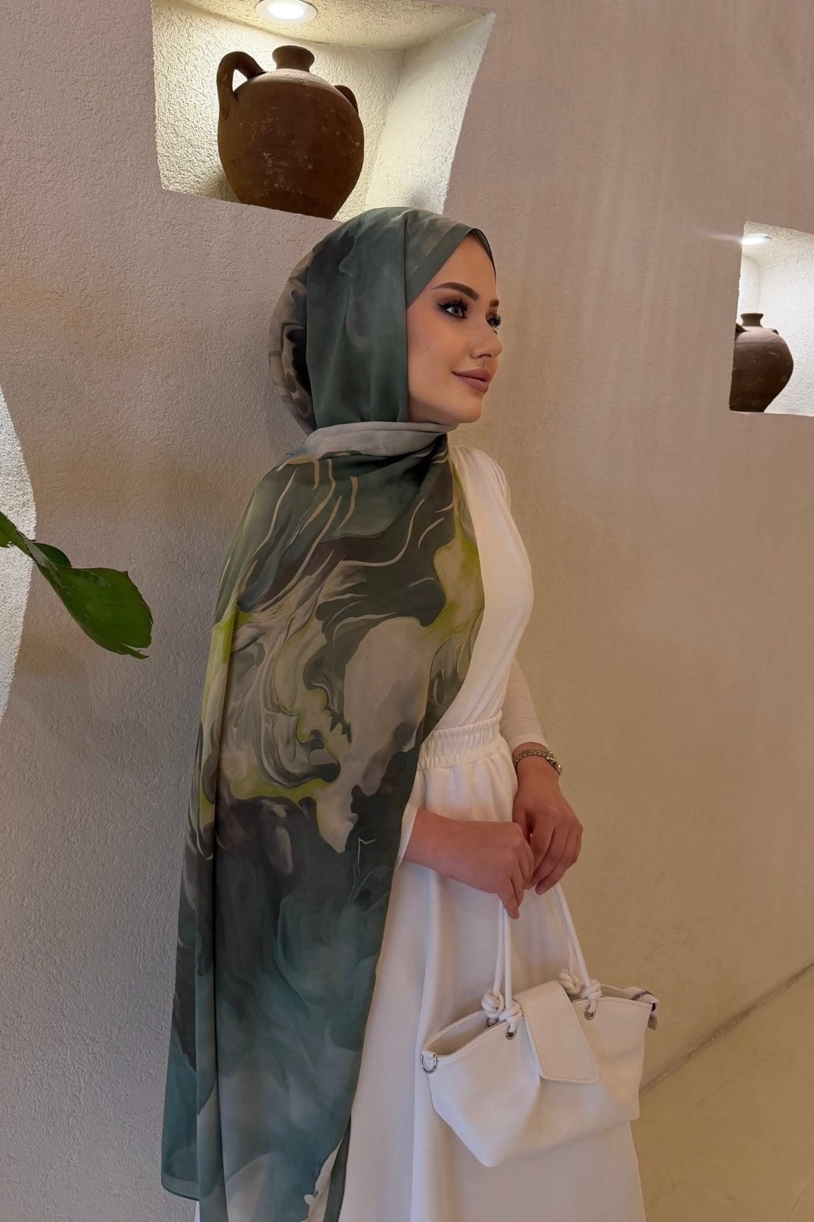 Mint Yeşili Lavinya %100 Pamuk Şal (ön siparis bir hafta icinde kargoda)