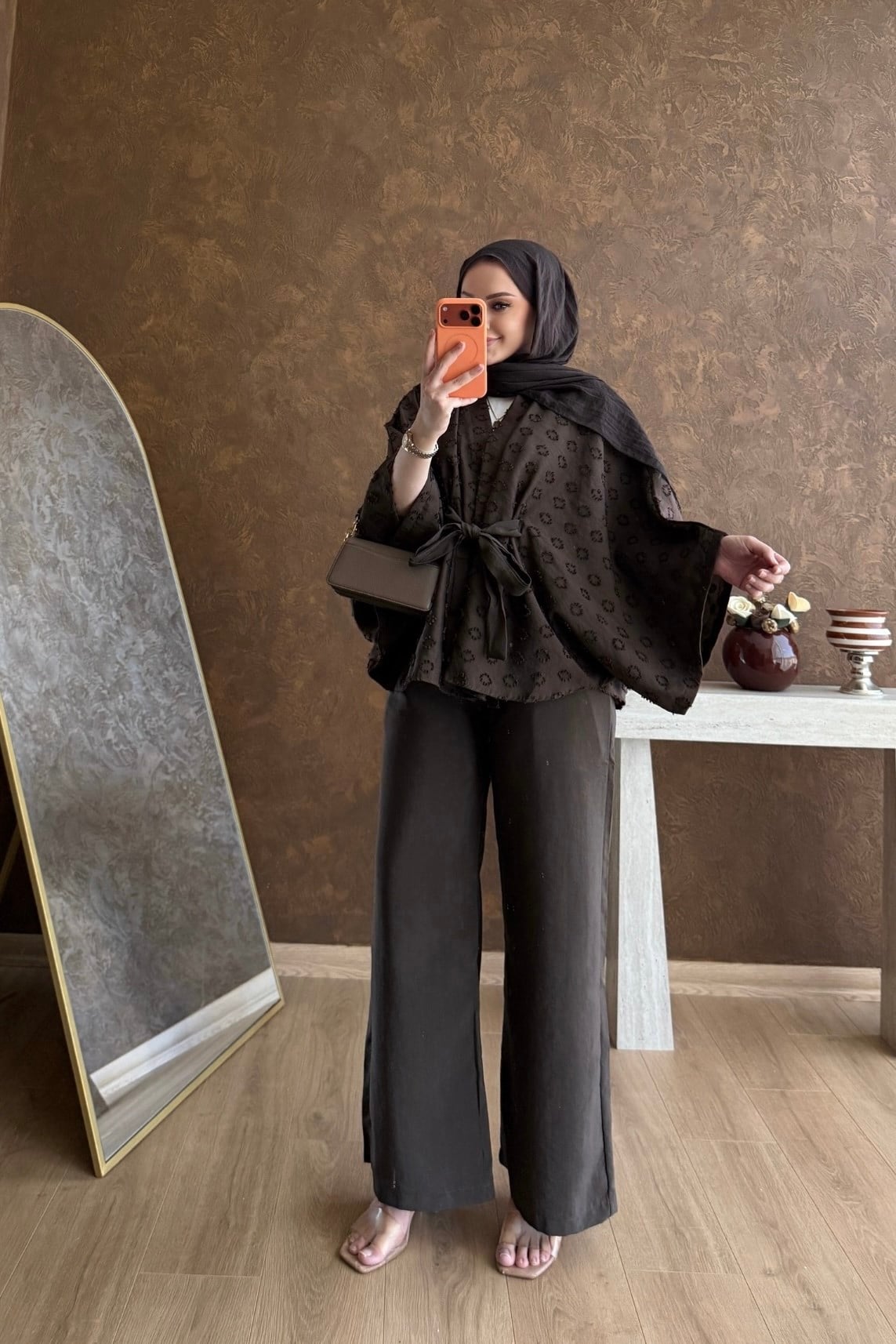Mirelle Pamuk Vual Takım Kahverengi