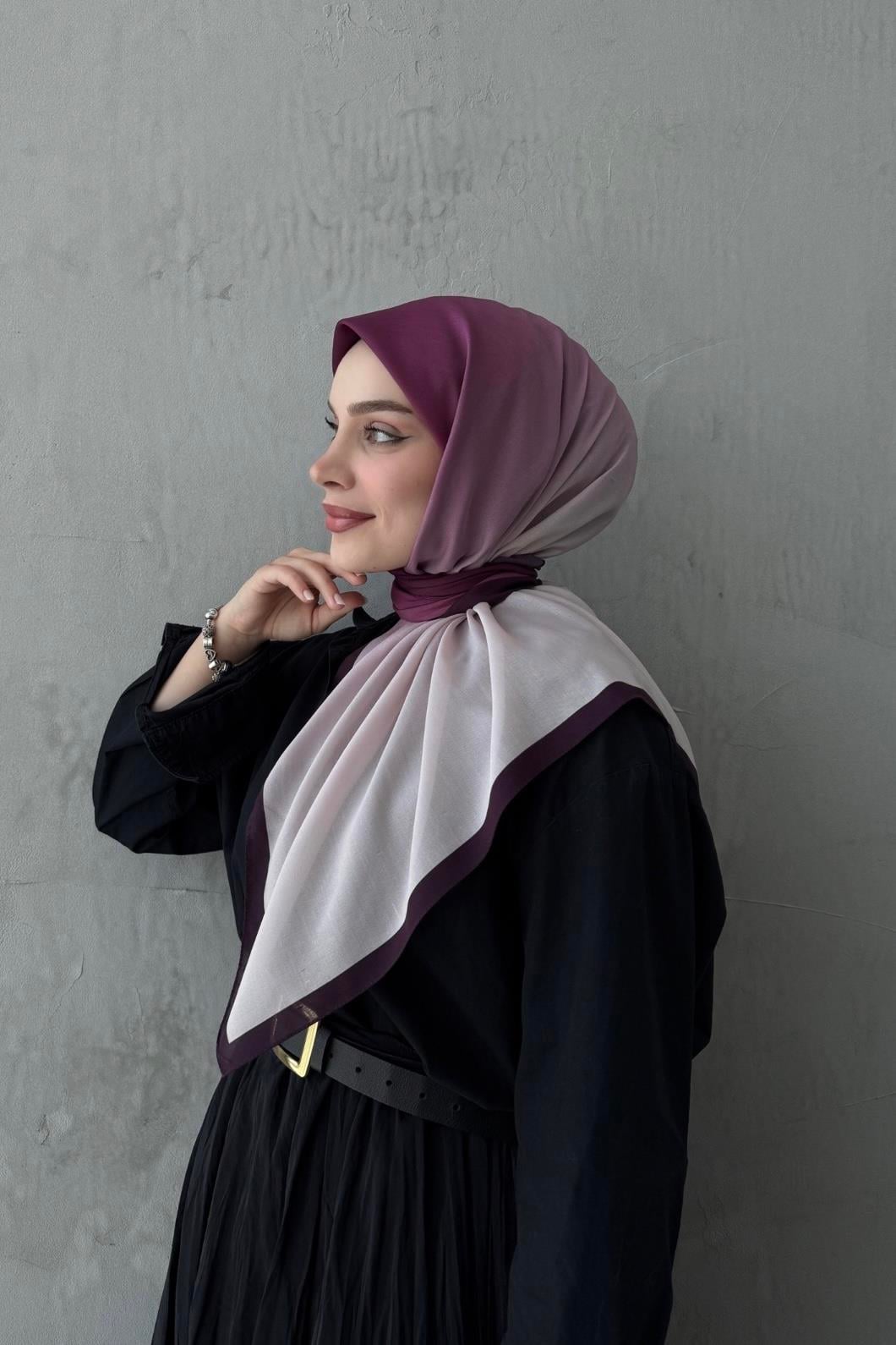 Mor Degrade Modal İpek Eşarp