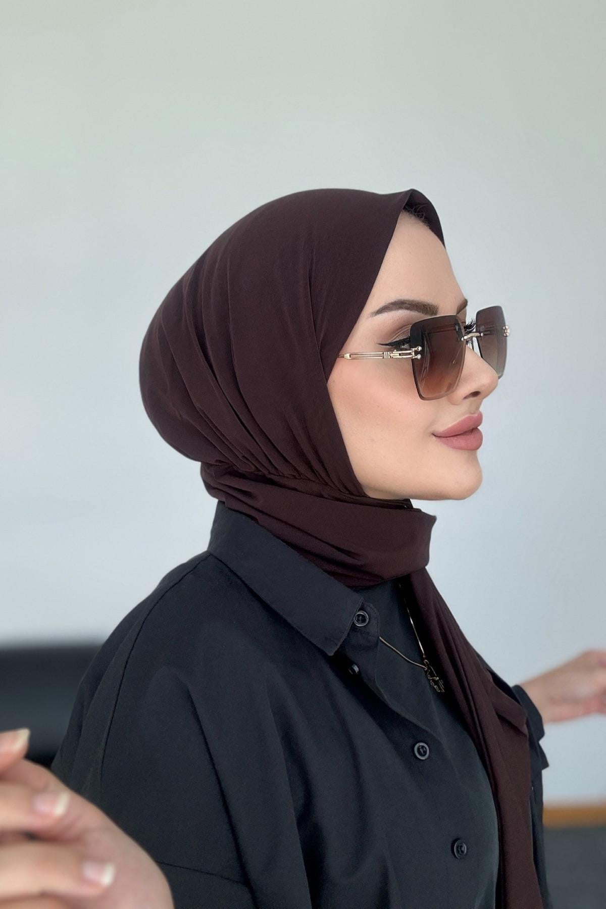 Pratik Elegans Çıtçıtlı Şal Acı Kahve