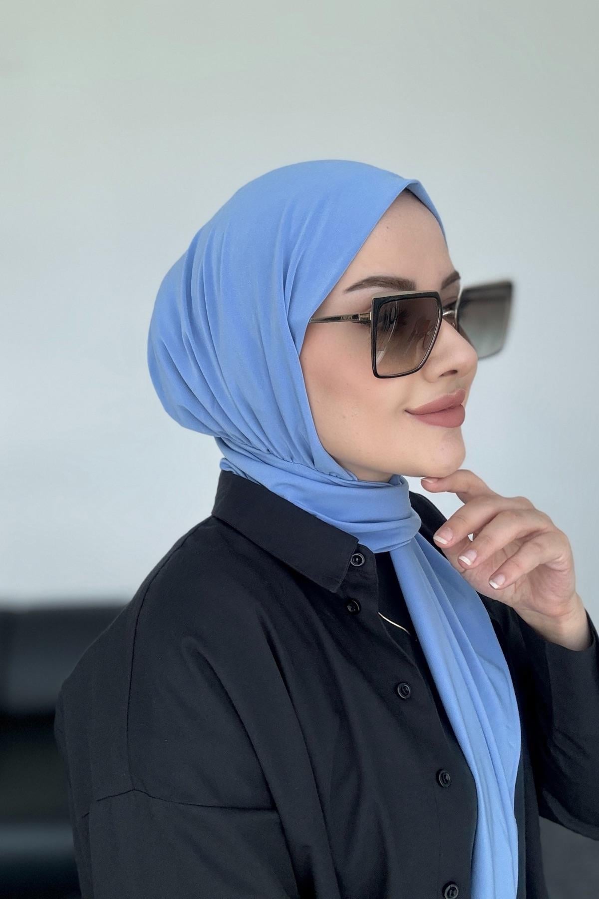 Pratik Elegans Çıtçıtlı Şal Bebe Mavi