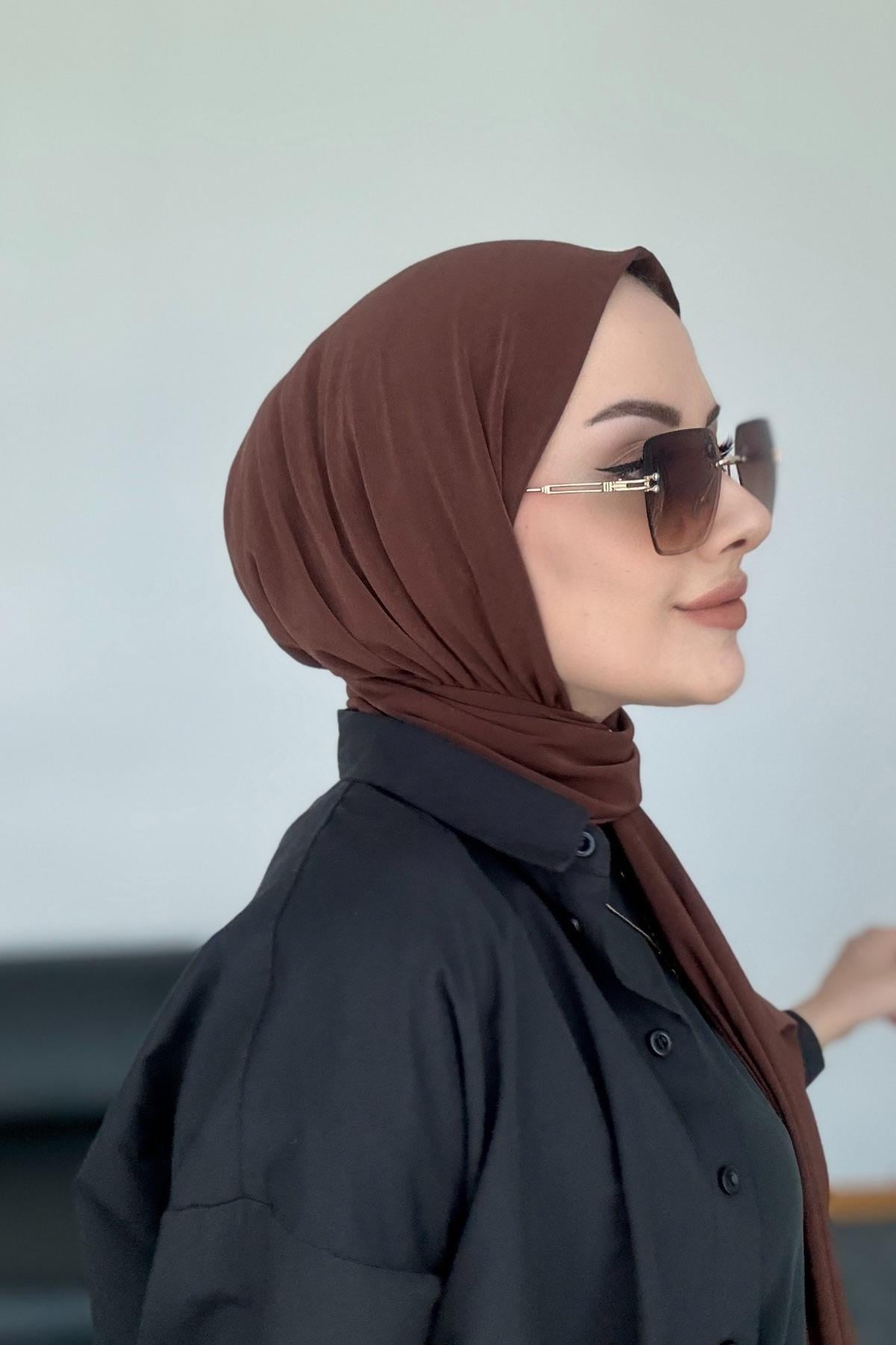 Pratik Elegans Çıtçıtlı Şal Cikolata