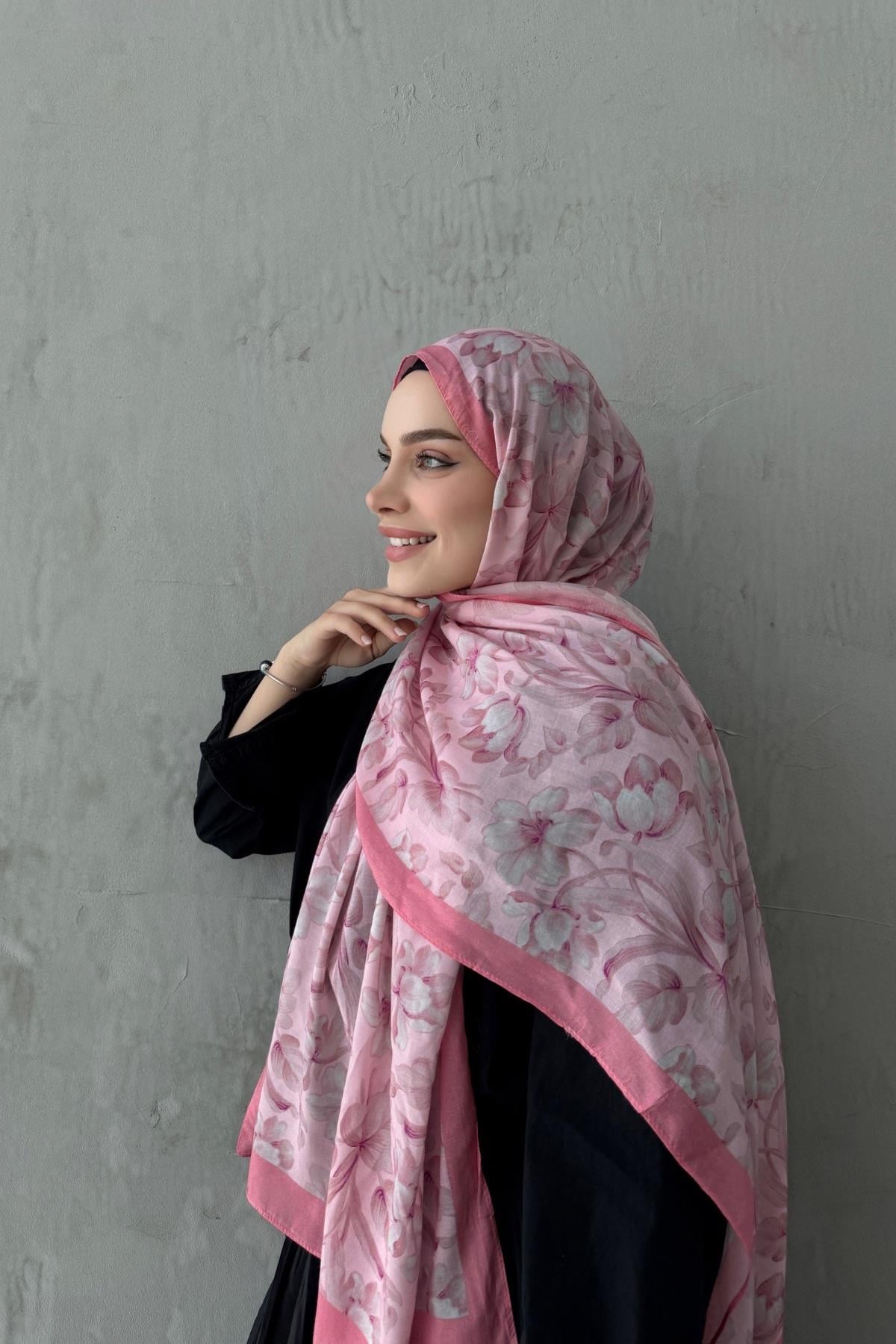 Pudra Nergis Koza %100 Pamuk Şal 