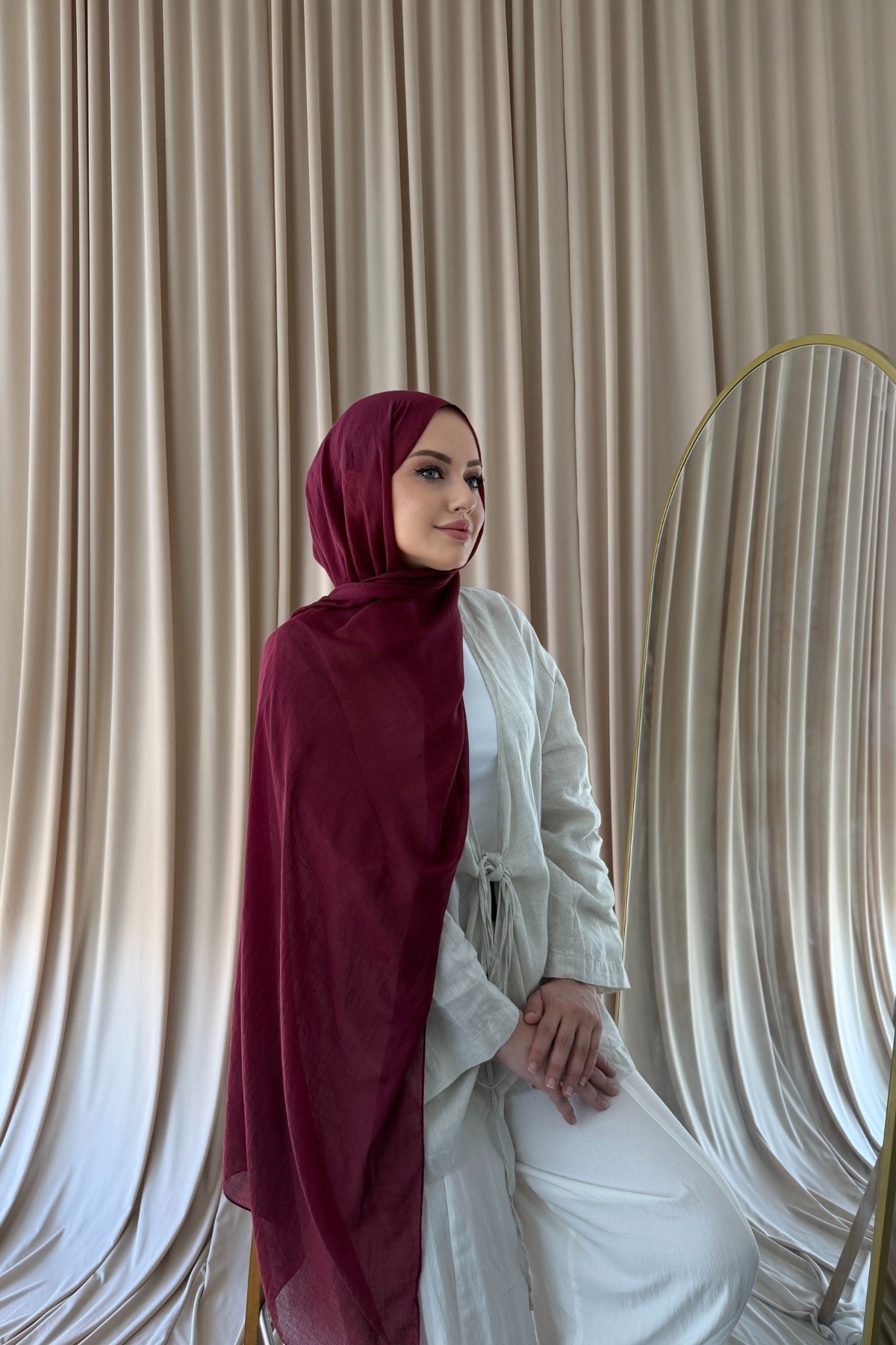 Raami Şal Bordo