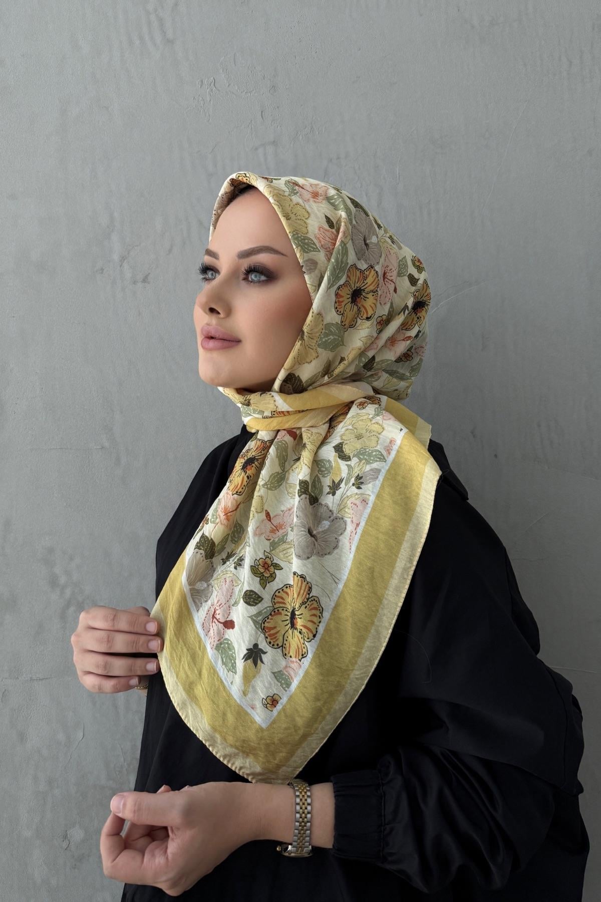 Sarı Rüya Modal İpek Eşarp