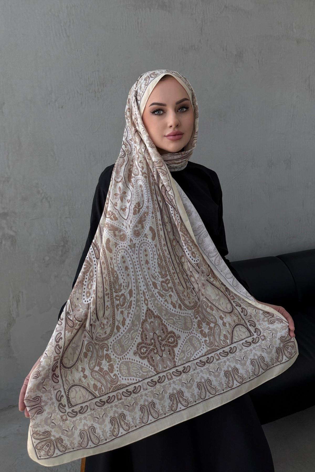 Sarı Şazeli Bohem Modal İpek Şal