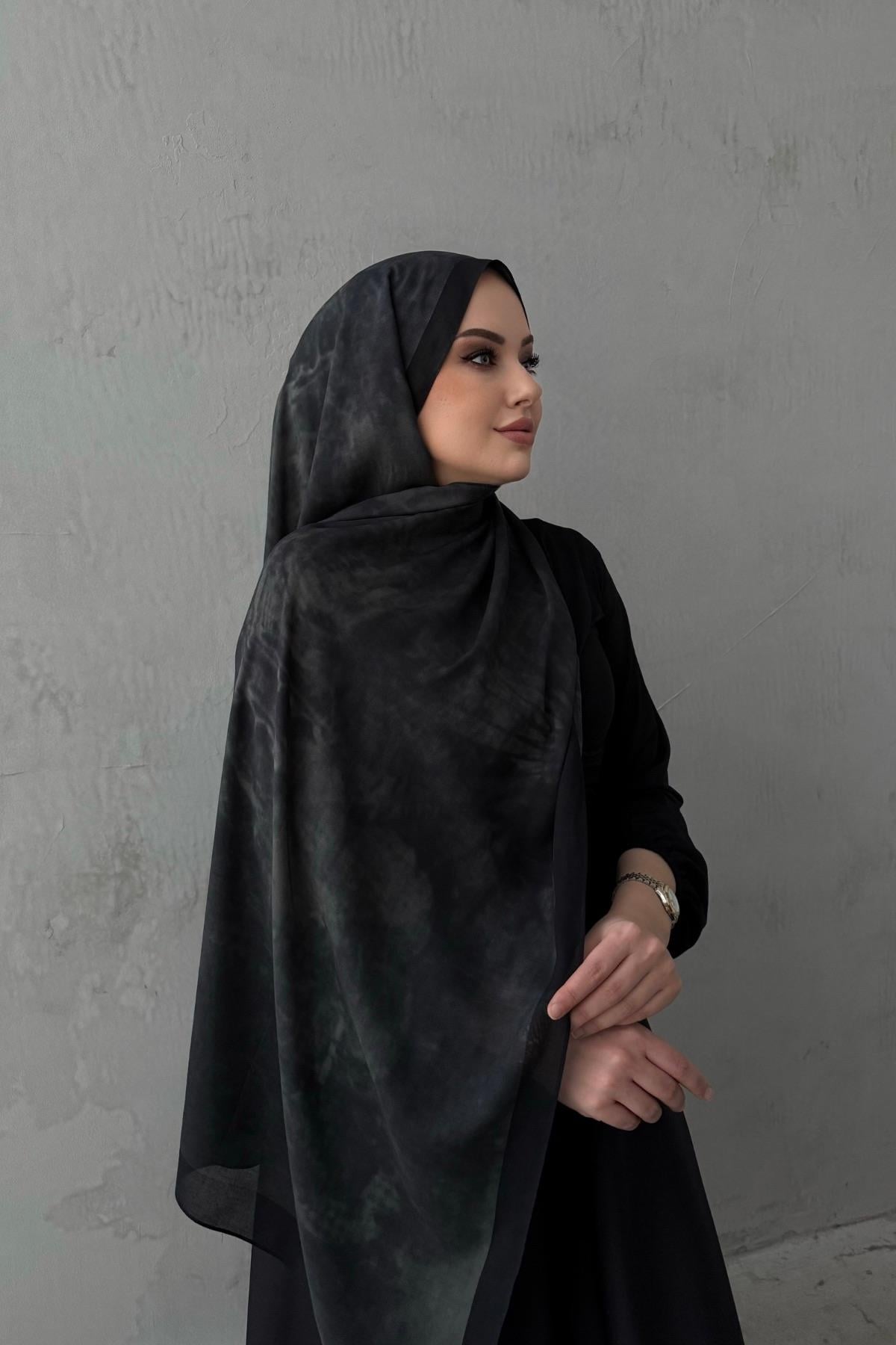 Siyah Ahsen %100 Pamuk Koza Şal