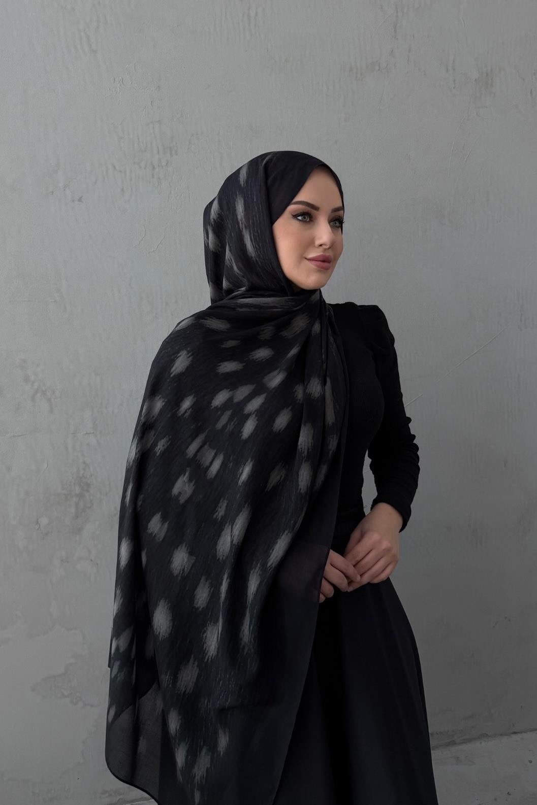 Siyah Bambi %100 Pamuk Koza Şal