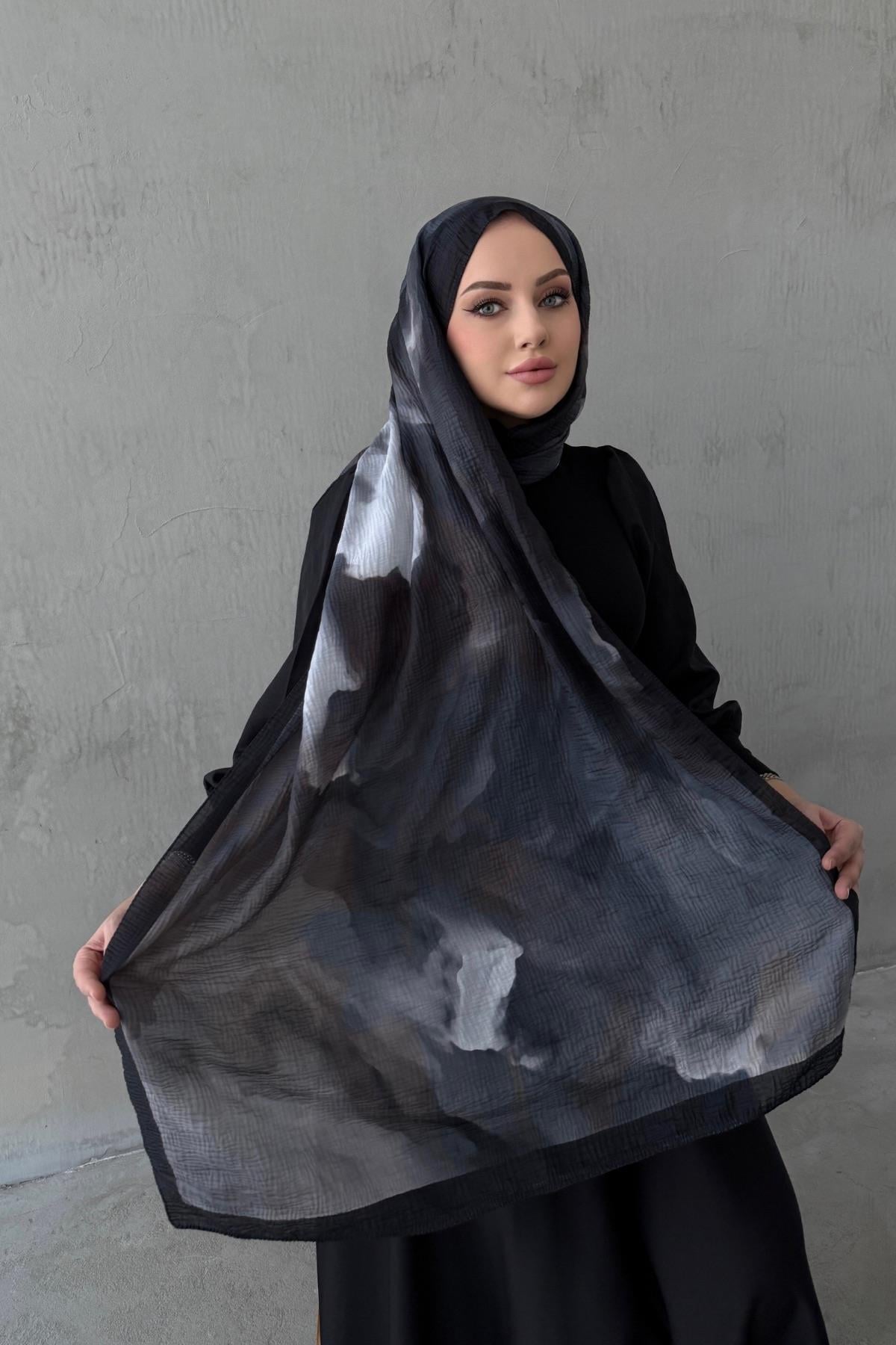 Siyah Karmen Müslin Şal