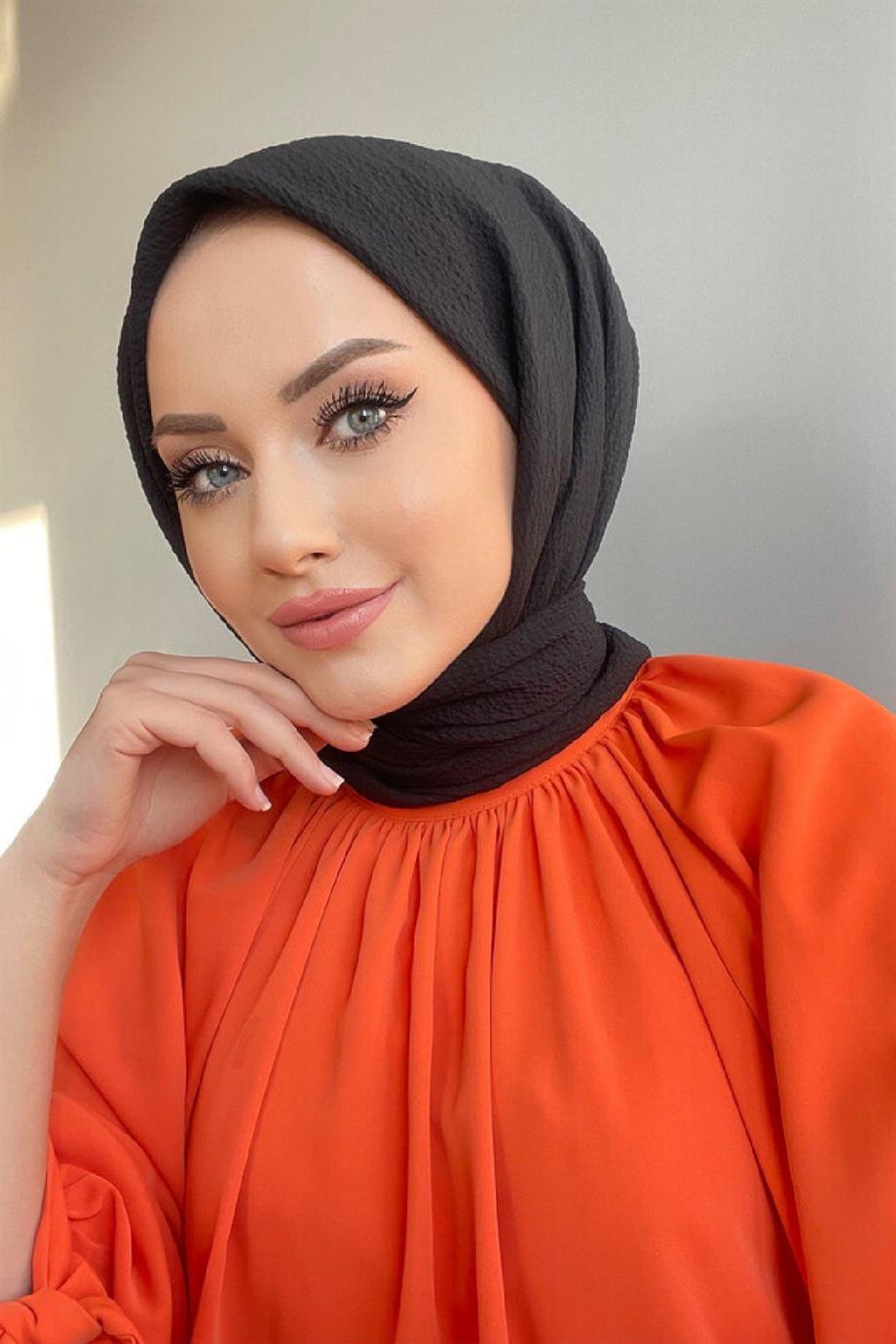 Siyah Naturel Eşarp 