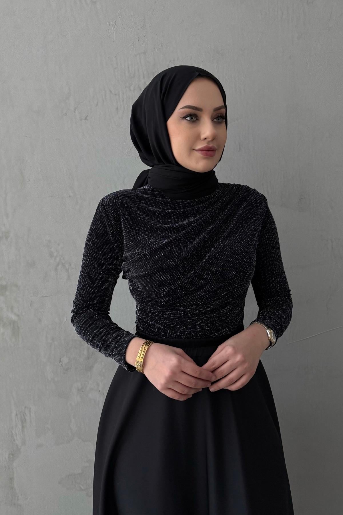 Siyah Taşlı Badi ( S-M-L) Uyumlu