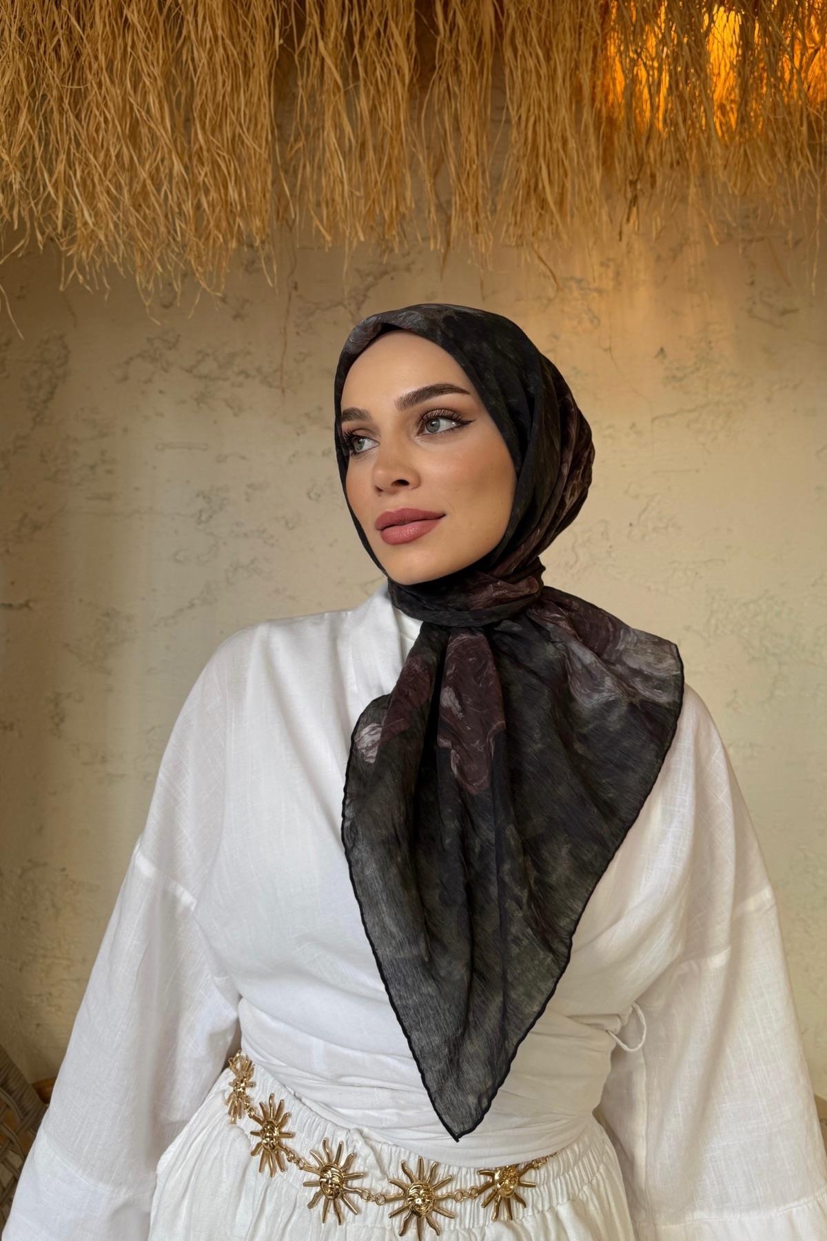Siyah Tencel Eşarp