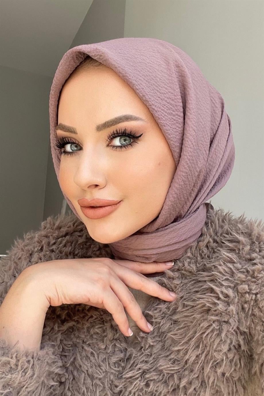 Soft Gül Kurusu Naturel Eşarp