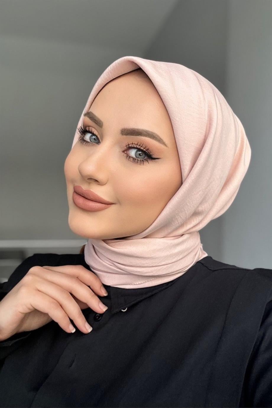 Soft Pudra Pamuk Caz Eşarp