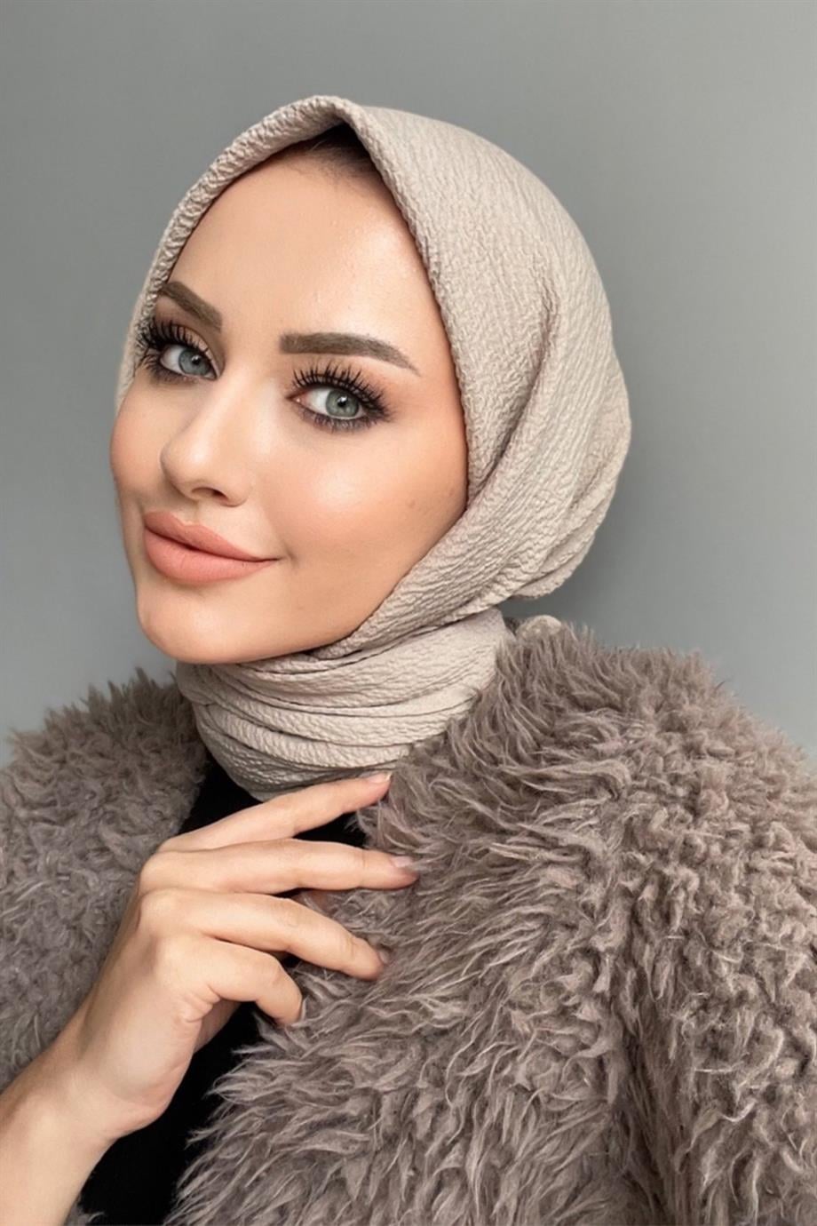 Soft Vizon Naturel Eşarp