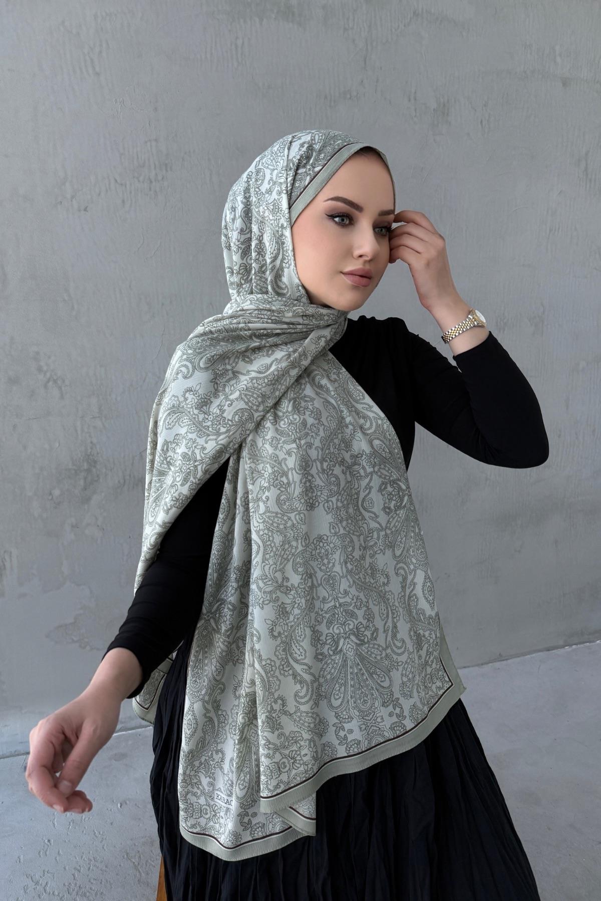 Soft Yeşil Meyra Modal Krinkıl Şal