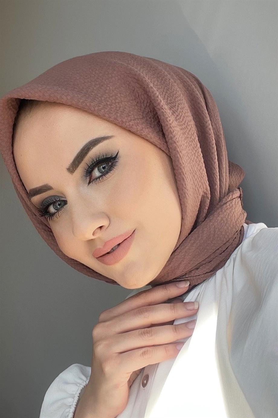 Sütlü Kahve Naturel Eşarp