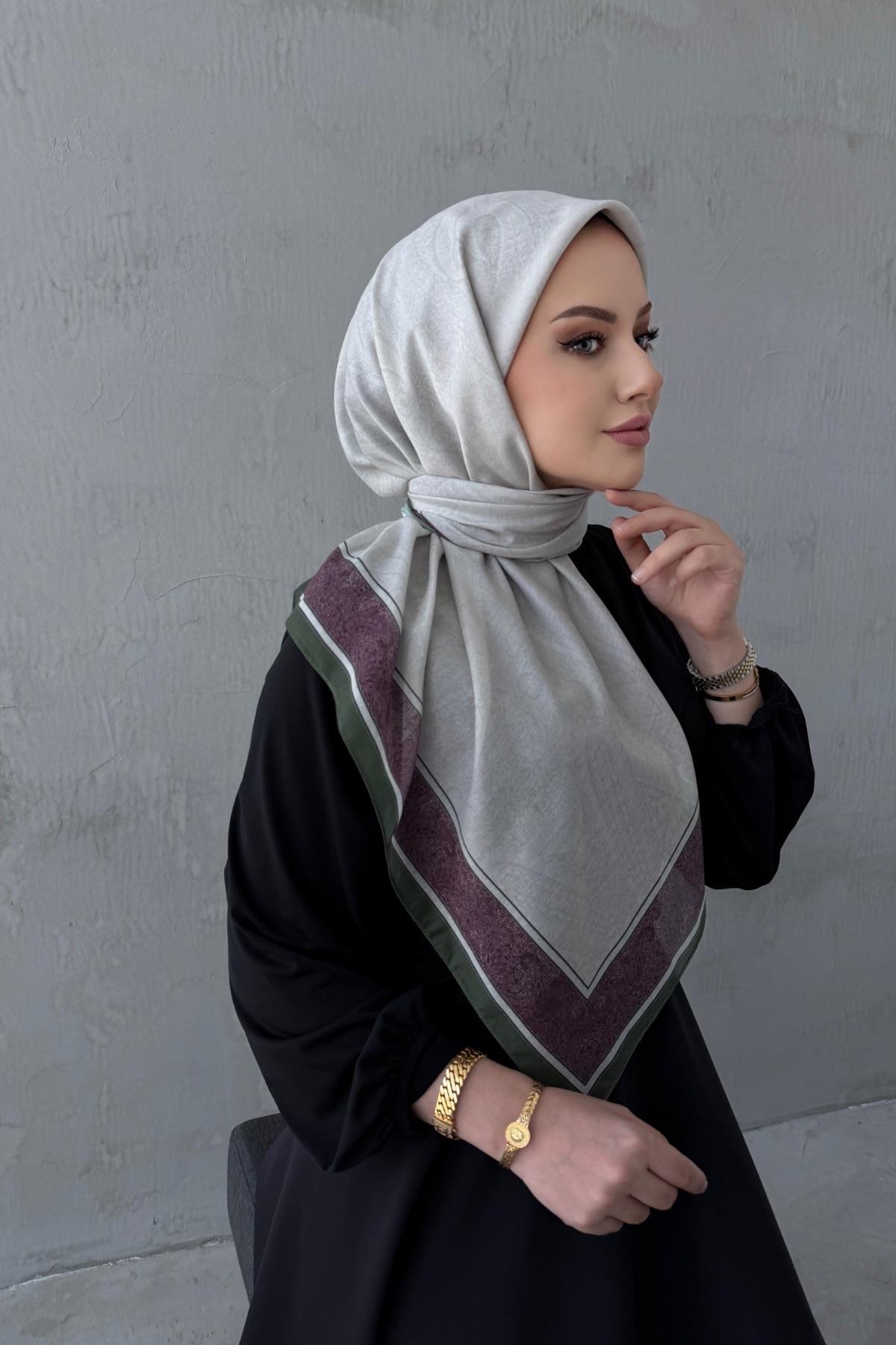 Taş Rengi Leyla Bohem Modal İpek Şaleşarp