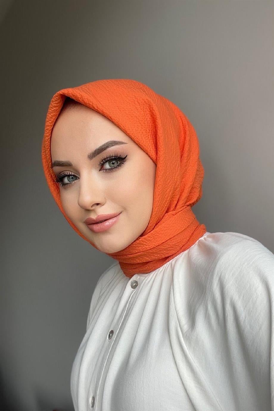 Turuncu Naturel Eşarp