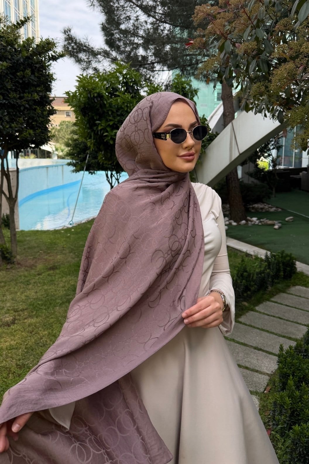 Vizon Halka Desen Naia Şal 