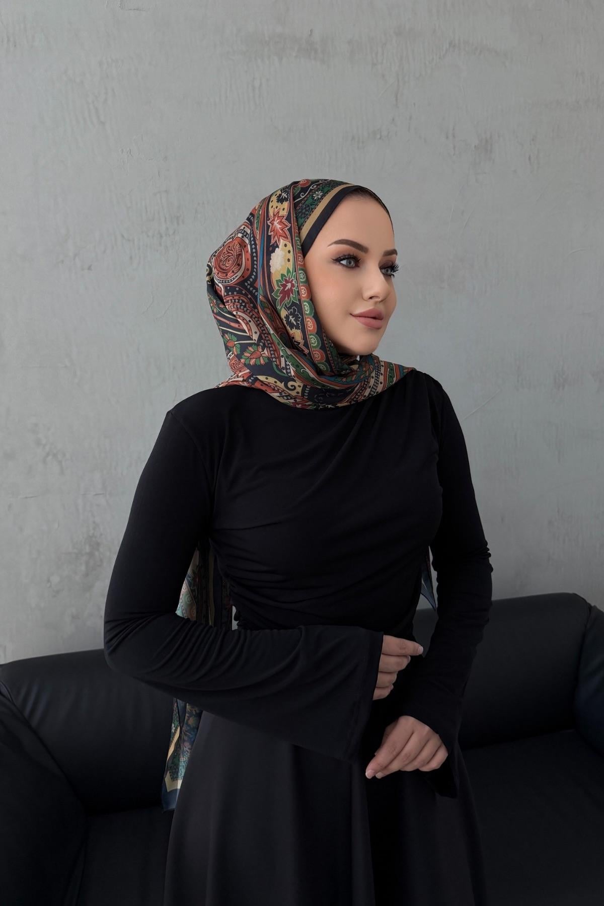 Volan Kol Siyah Drape Badi ( S-M-L) Uyumlu