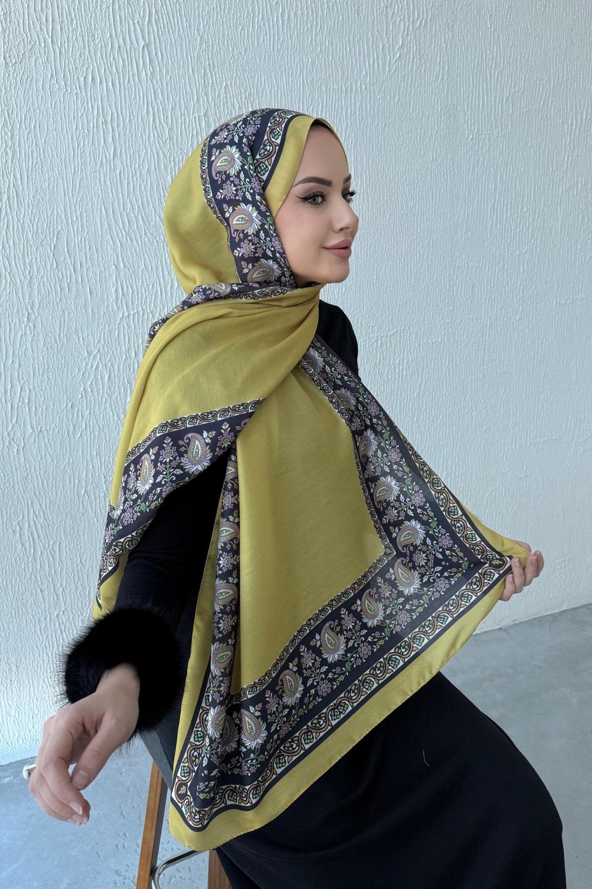 Yağ Yeşili Elmas Etro Soft Şal