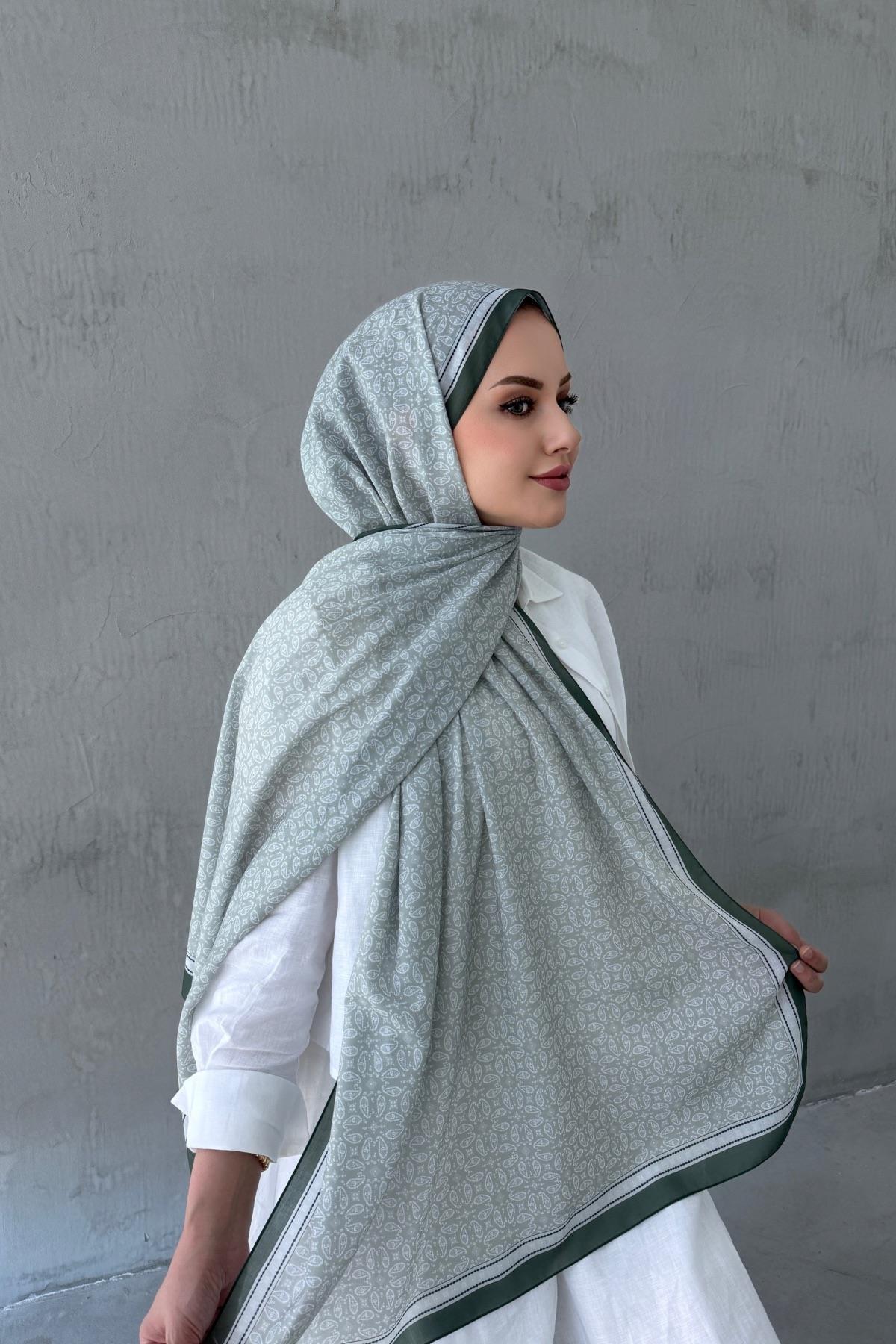 Yeşil Azra Bohem Modal İpek Şal