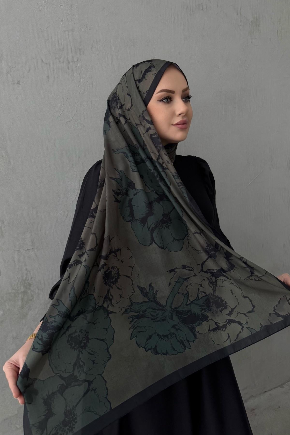 Yeşil Kayla Modal İpek Şal 