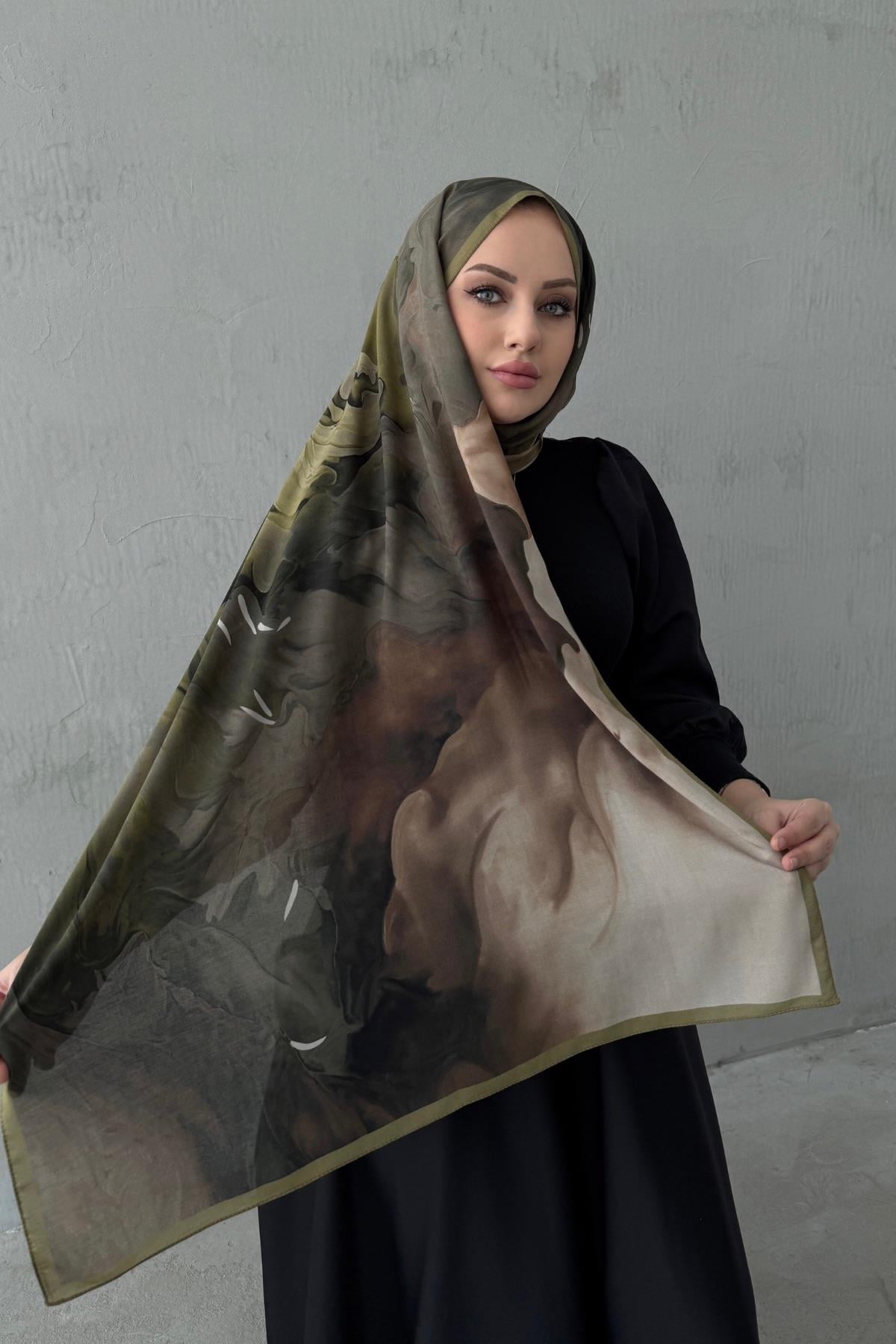 Yeşil Lavinya %100 Pamuk Şal