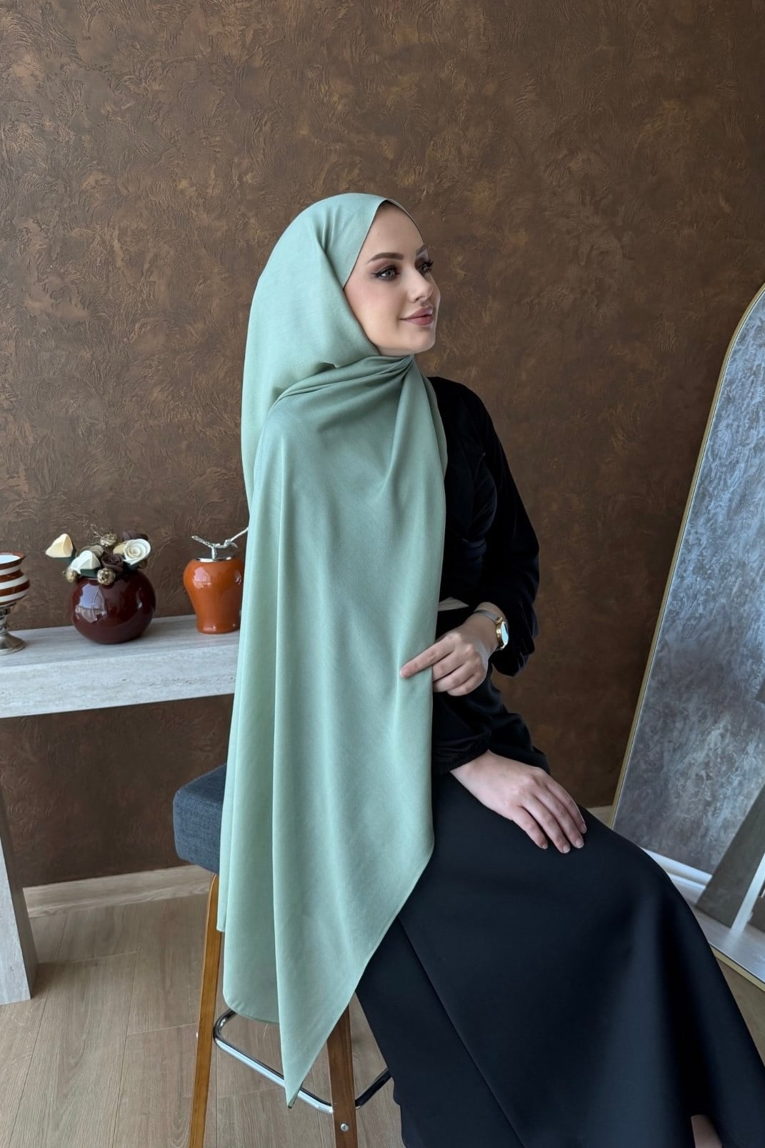 Yeşil Paris İpeği Şal 