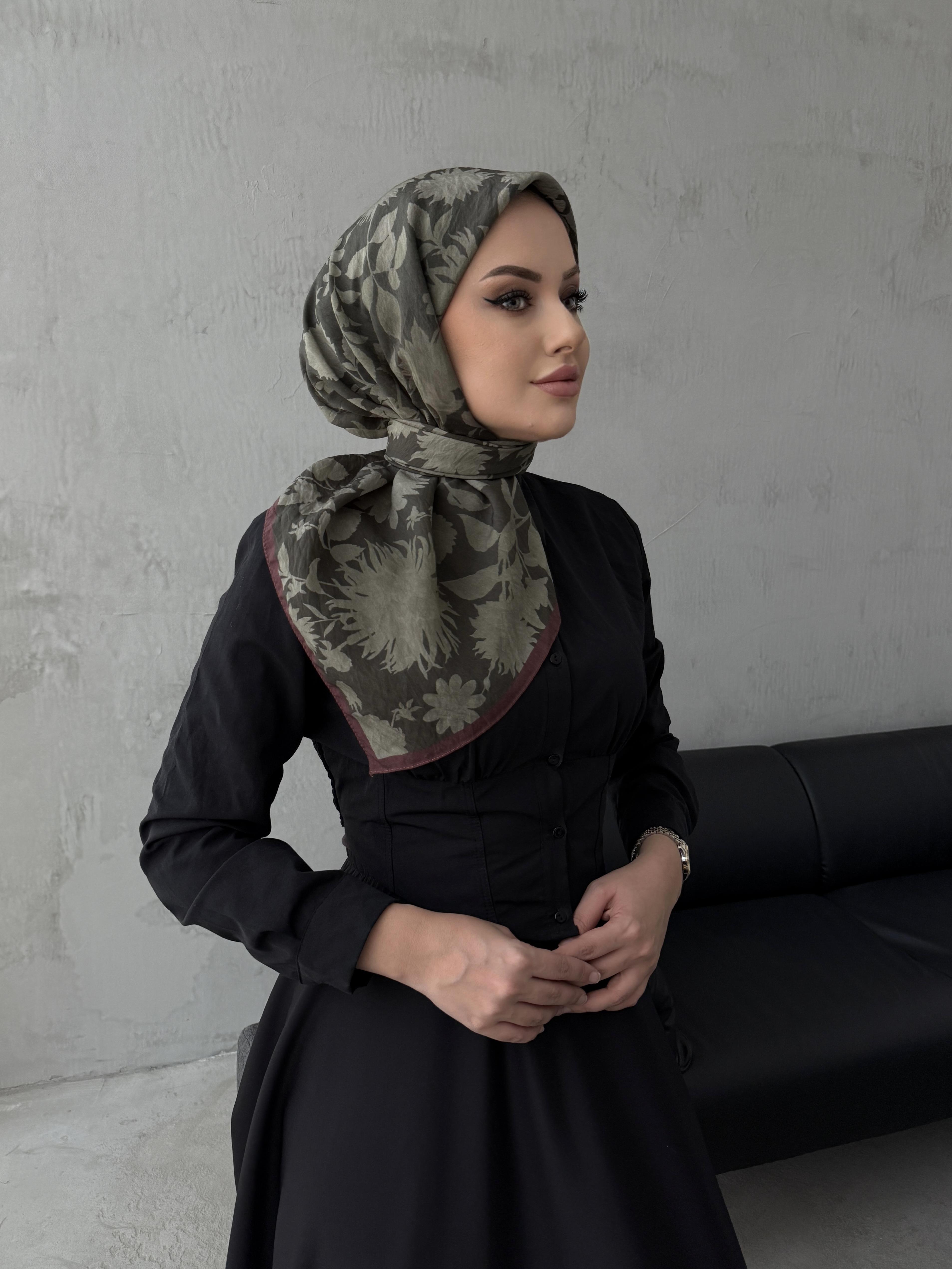 YeşilKahve Eylül Modal İpek Eşarp