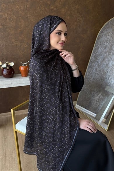 Acı Kahve Mihra Hint İpeği Şal 