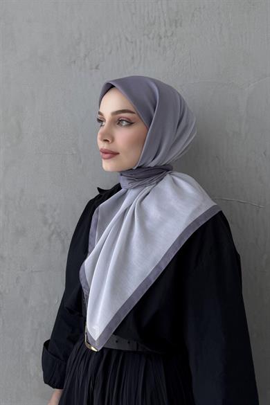 Açık Gri Degrade Modal İpek Eşarp