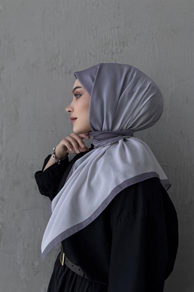 Açık Gri Degrade Modal İpek Eşarp