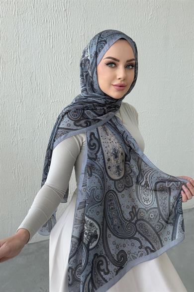 Light Gray Hercai Authentic Indian Silk Shawl