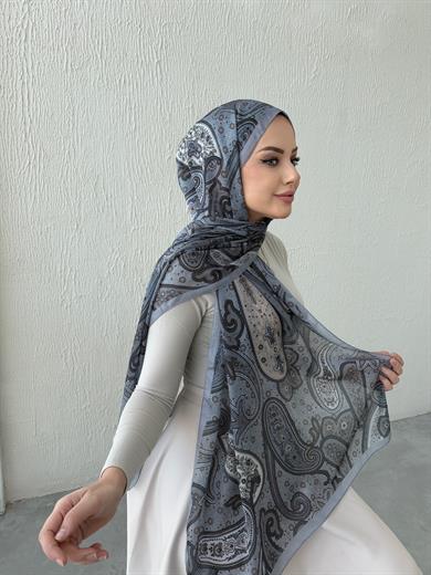 Light Gray Hercai Authentic Indian Silk Shawl