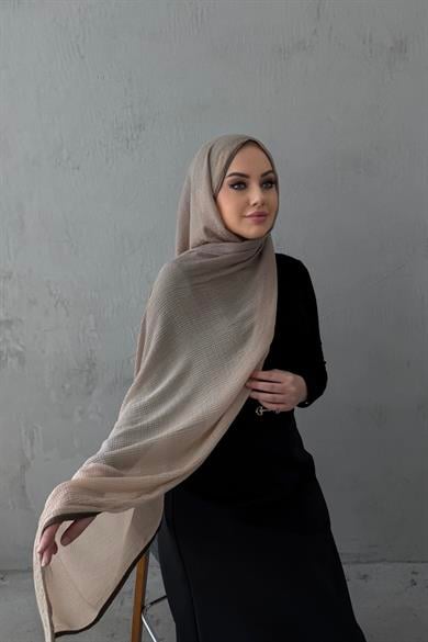 Açık Vizon Degrade İthal Müslin Şal 