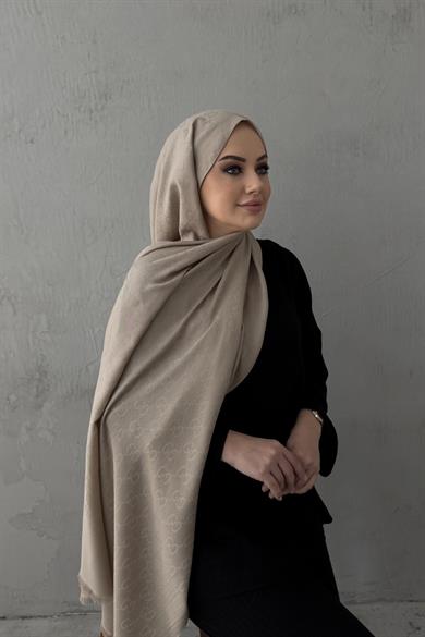 Açık Vizon Gucci Yün İpek Şal 