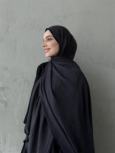 Antrasit Müslin Biyeli Şal 