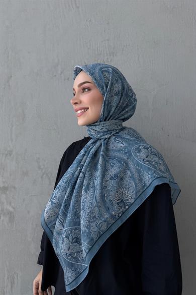 Bebe Mavi Şehvar Bohem Modal İpek Şaleşarp