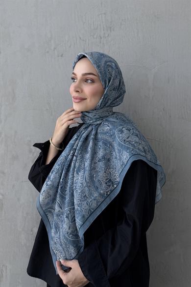 Bebe Mavi Şehvar Bohem Modal İpek Şaleşarp