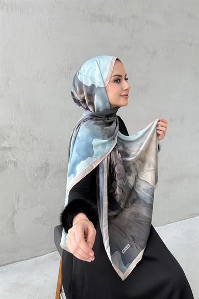 Baby Blue&Mink Eftelya Sand Silk Shawl