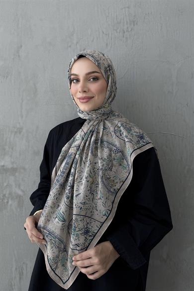 Bej Şehvar Bohem Modal İpek Şaleşarp