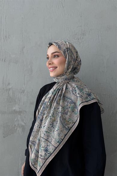 Bej Şehvar Bohem Modal İpek Şaleşarp