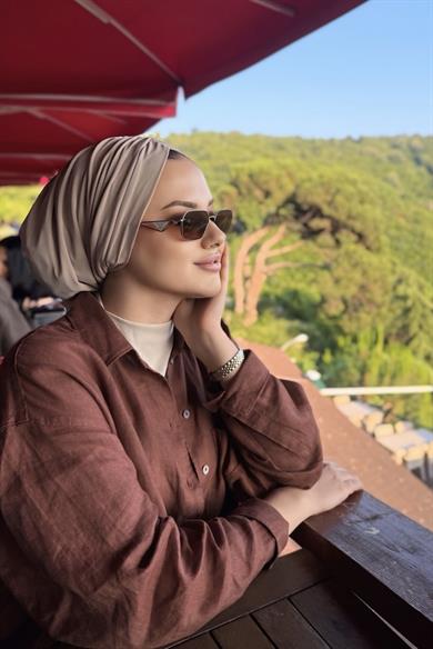 Beige Designer Bonnet