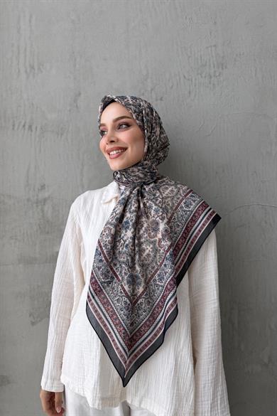 Bej&Bordo Mahi Bohem Modal İpek Şaleşarp