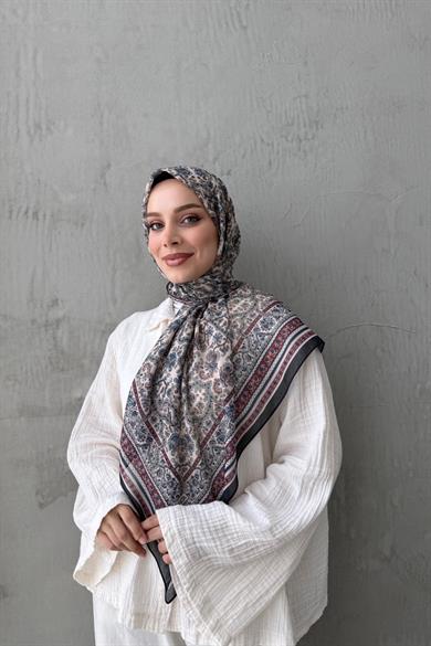 Bej&Bordo Mahi Bohem Modal İpek Şaleşarp