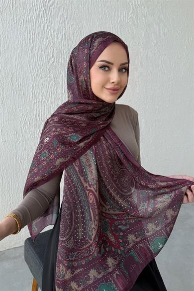 Burgundy Berfin Authentic Indian Silk Shawl